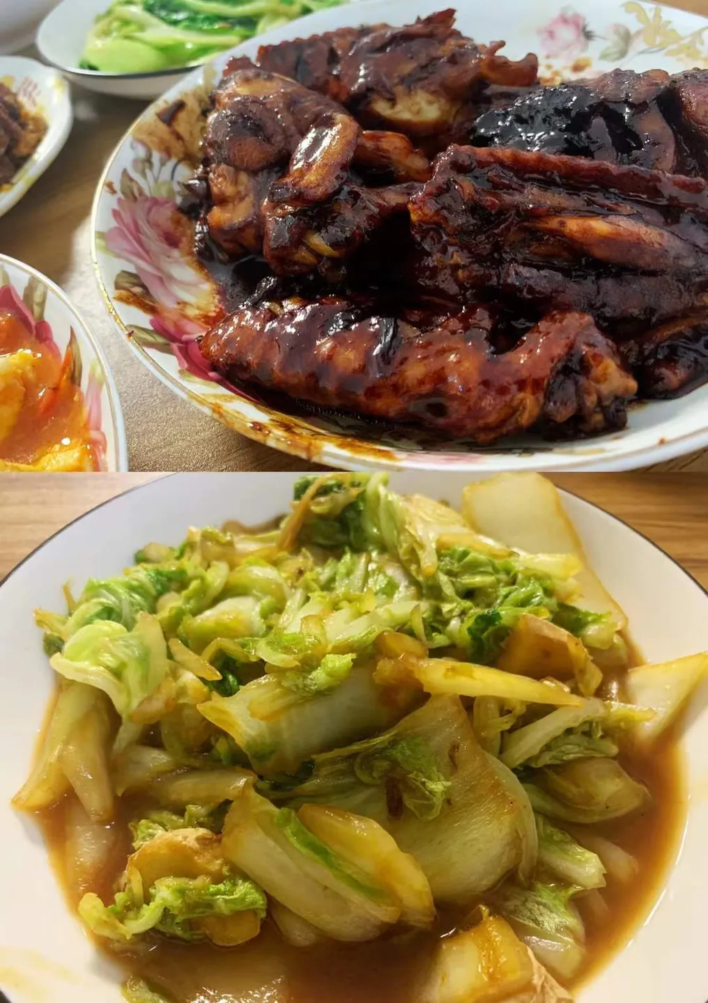 烹饪:可乐鸡翅 手撕包菜