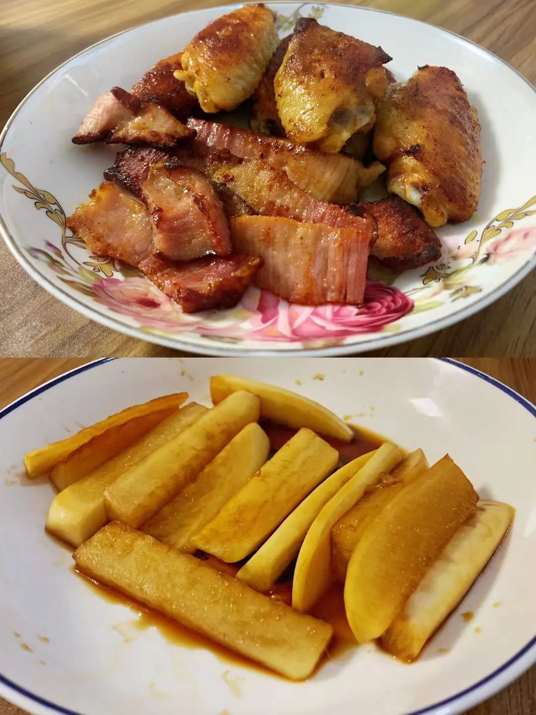 烹饪:烤肉烤鸡翅 凉拌蔬菜