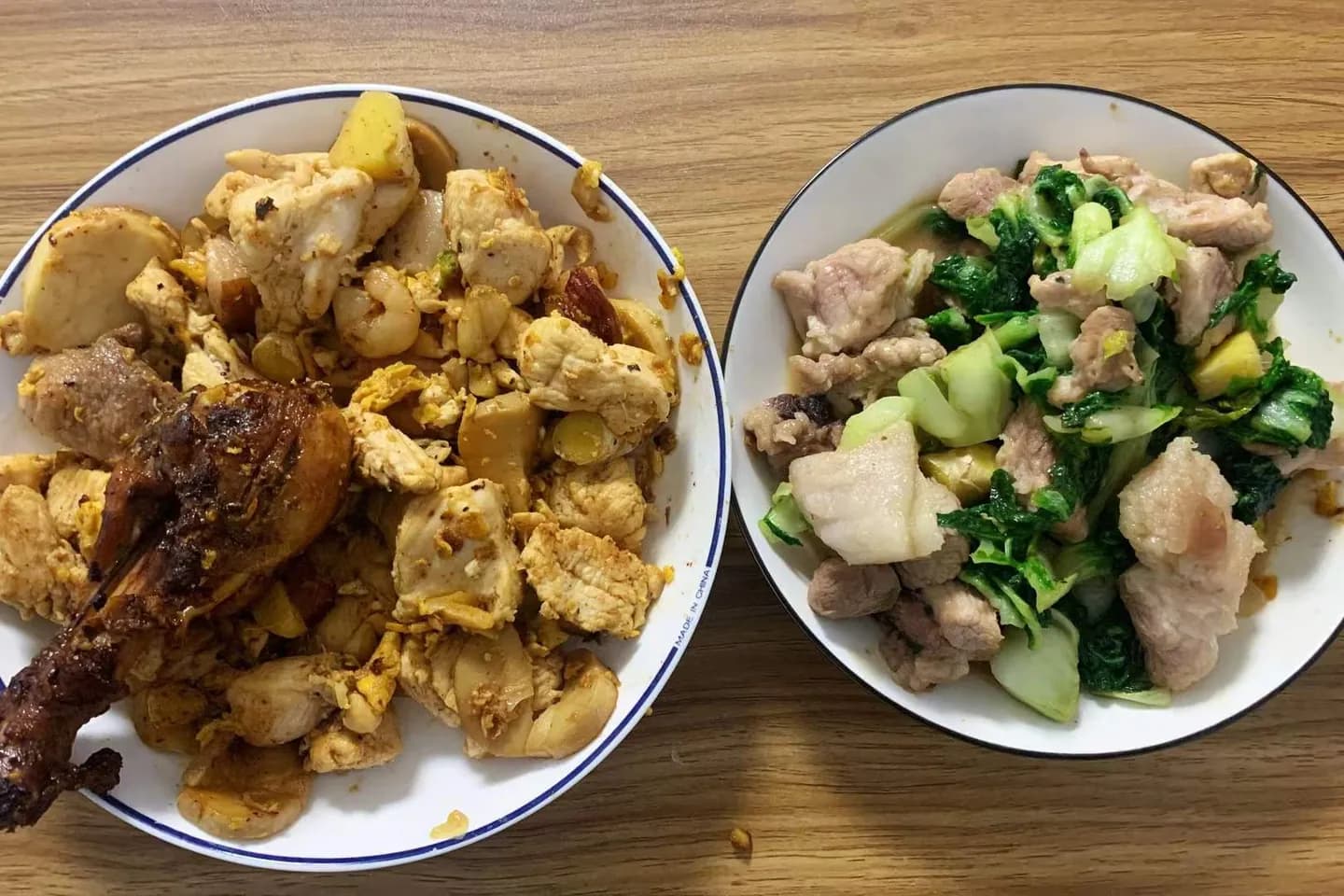 烹饪:鸡块 青菜炒肉